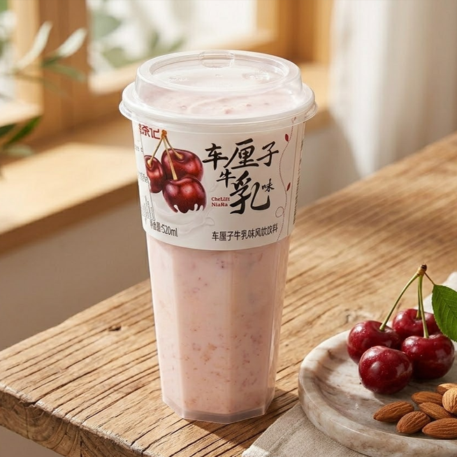Bebida de Leche con Cereza (Estilo Taiwán)