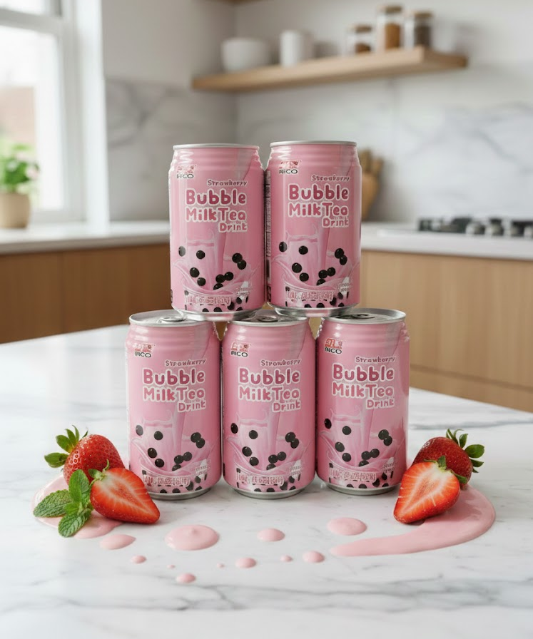 Bubble Milk Tea Strawberry 350ml
